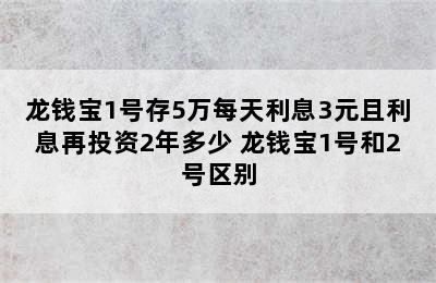 龙钱宝1号存5万每天利息3元且利息再投资2年多少 龙钱宝1号和2号区别